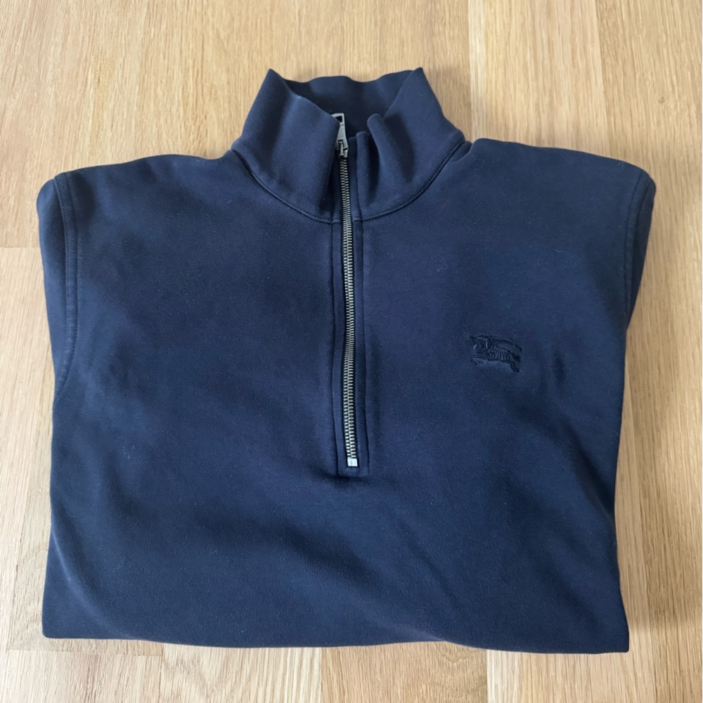 Burberry Brit Men’s Admiral Navy Half-Zip Pullover Sweater - Size M Vintage